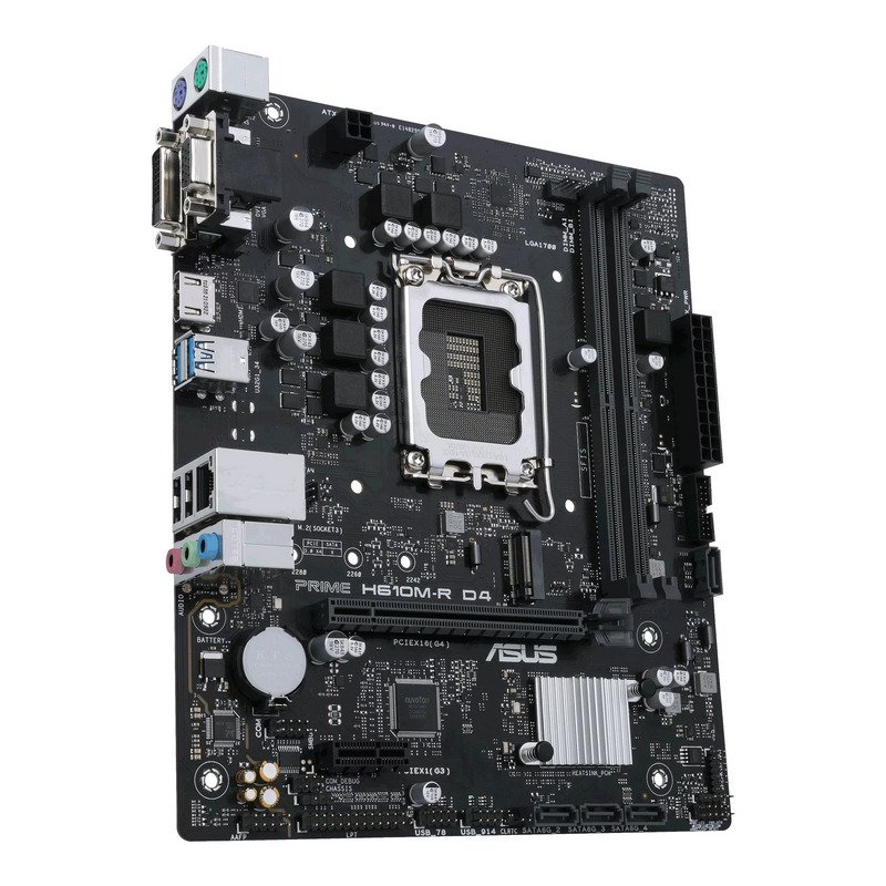 Detalle de ASUS PRIME H610M-R D4: placa base micro-ATX para 12ª generación Intel