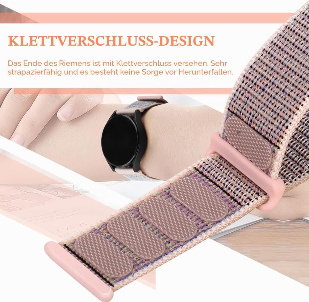 Detalle de Huamanlou Nylon Uhrenarmband 16–22 mm mit Schnellverschluss – atmungsaktives, verstellbares Gewebe-Armband