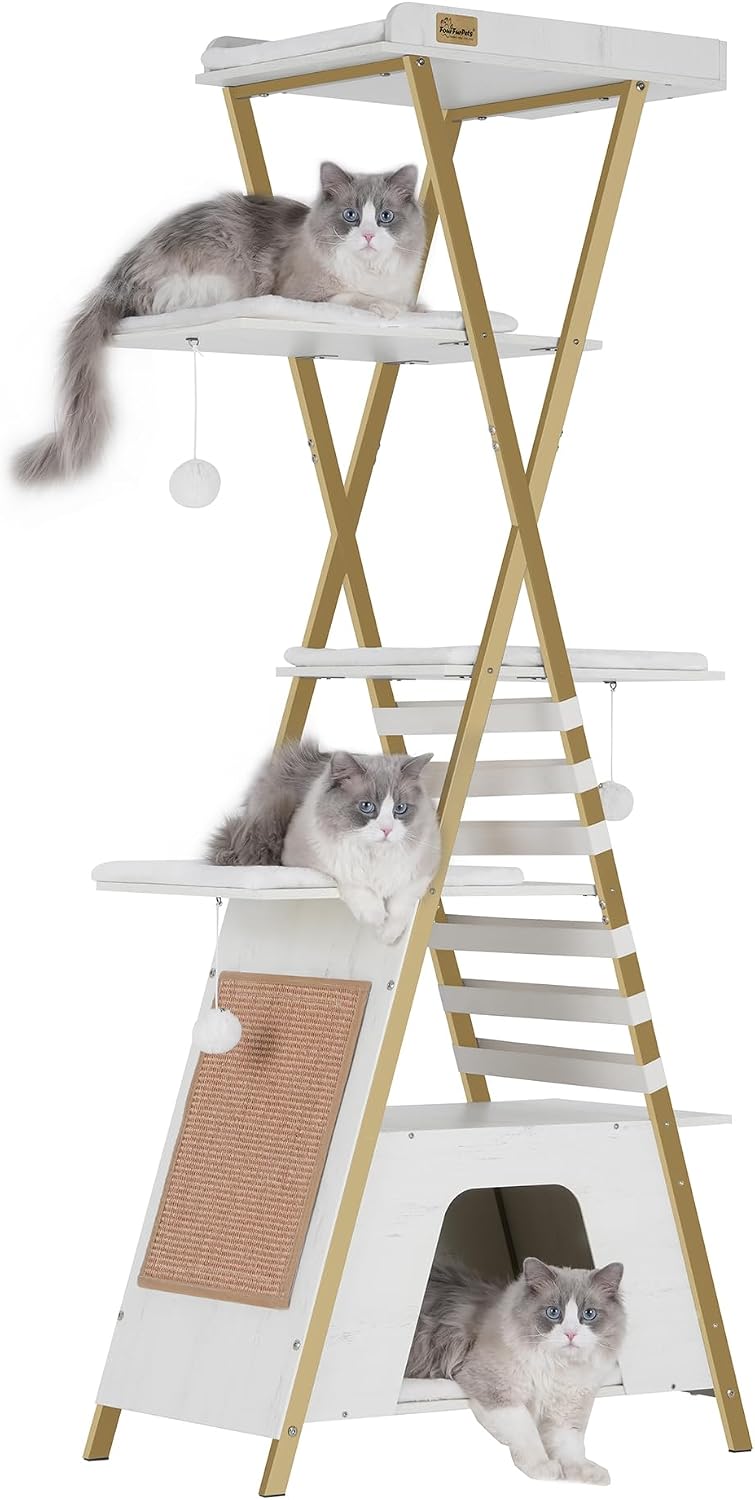 Detalle de FourFurPets Katzenbaum 184 cm für mehrere Katzen