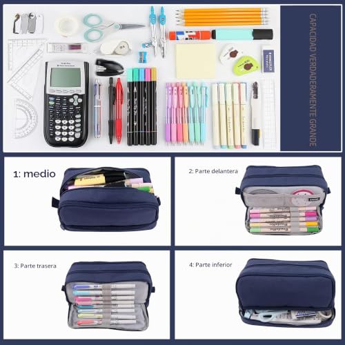 Thumbnail 3 de HuaMuDM Estuche Escolar con 4 Compartimentos: capacidad amplia y organización para papelería