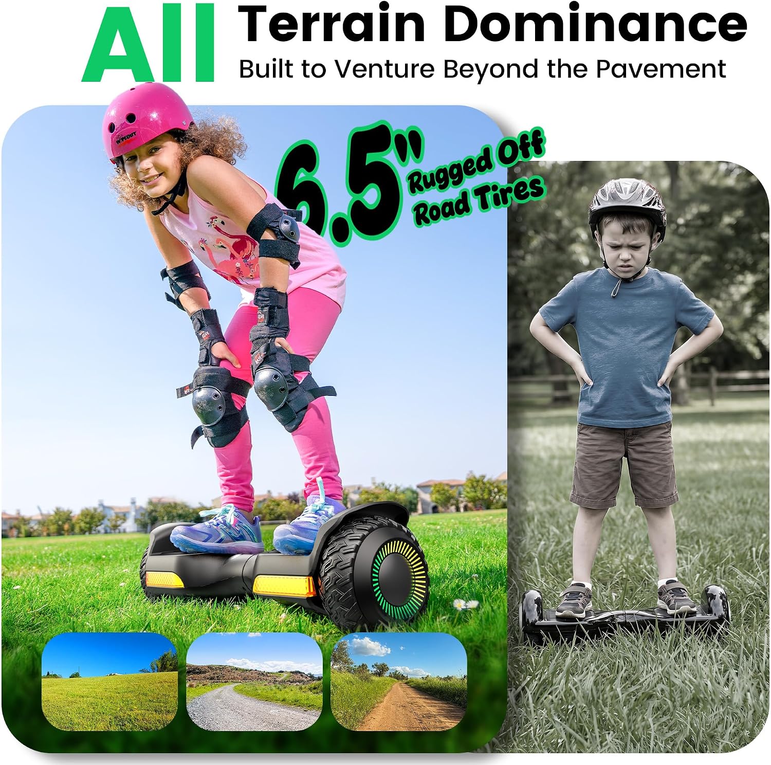 Detalle 2 de Gyroor All-Terrain Hoverboard 6.5-Inch Tires