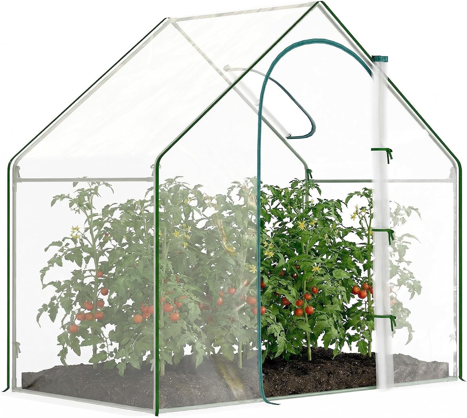 Detalle de Outsunny 845-154V00CR broeikas van staal en pvc, transparant, 1,8 x 1 x 1,68 m