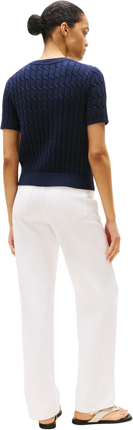 Thumbnail 1 de Tommy Hilfiger Donna Pullover Cable Maniche Corte: classico e confortevole