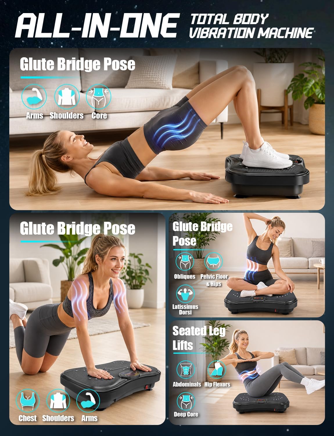 Detalle de Vibration Plate Exercise Machine, 480-lb Capacity