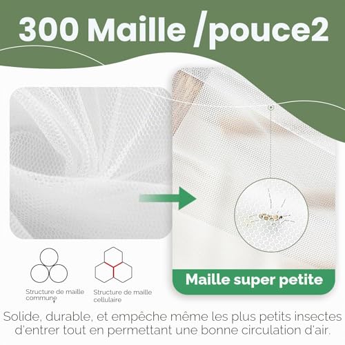 Detalle de ZUFIO Moustiquaire de Lit 0,6 x 2,5 x 12,5 m — Forme Ronde, Mailles Fines, Légère pour Lit de Bébé