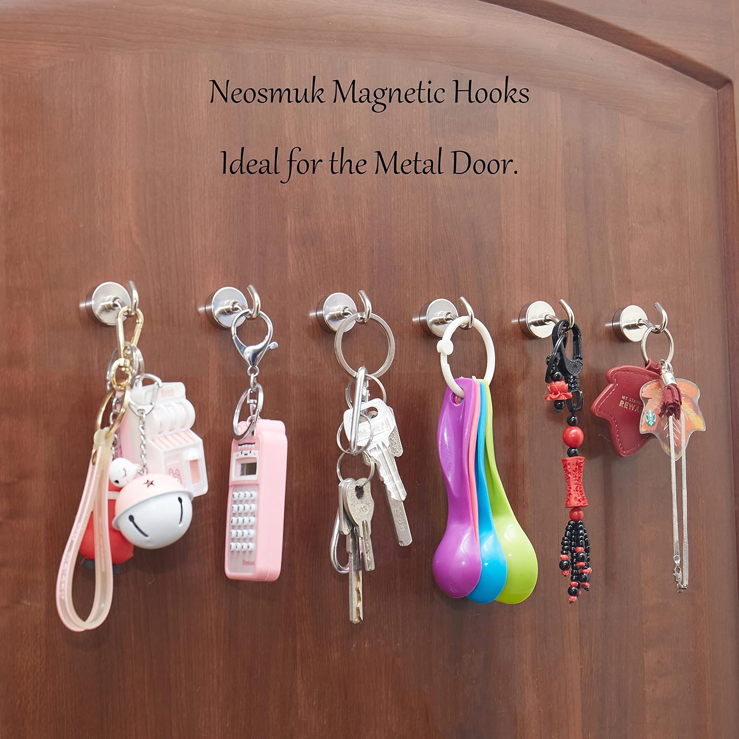 Detalle de Neosmuk Magnetic Hooks (Pack of 10) – Heavy-Duty 20kg Magnetic Hangers for Fridge, Grills & Steel Surfaces