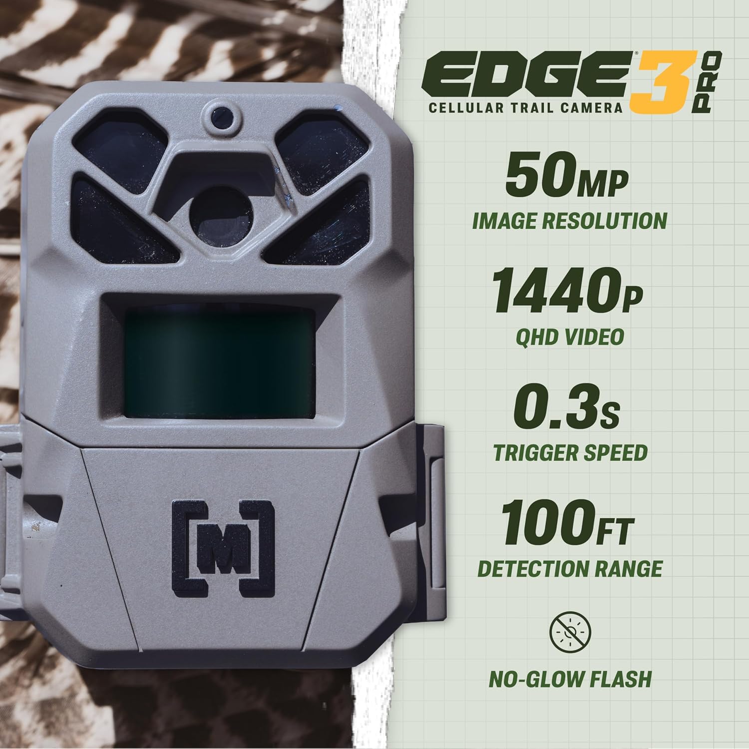 Detalle de Moultrie EDGE 3 PRO Cellular Trail Camera, 50MP, 1440p Video, No-Glow Flash