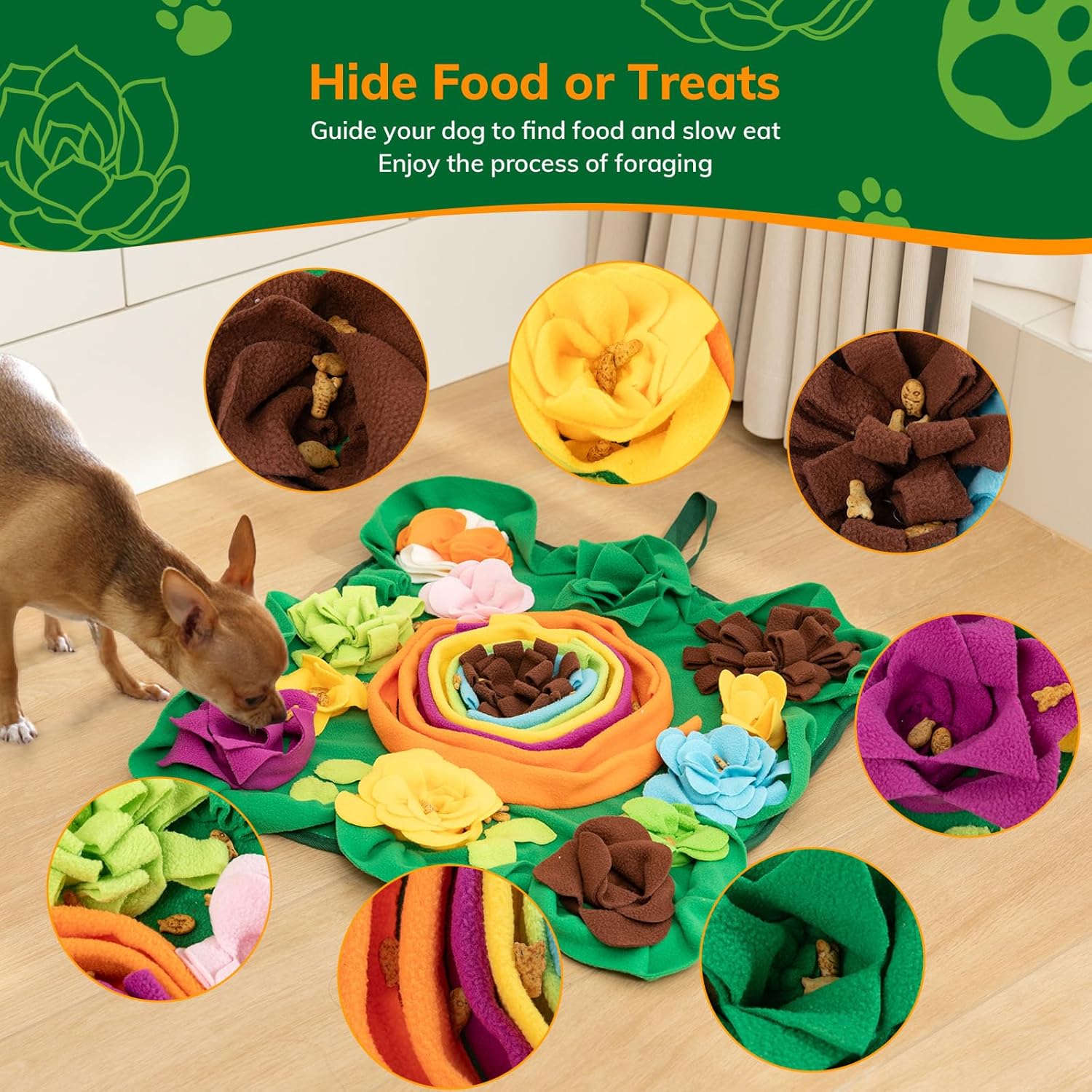Detalle de IOKHEIRA Snuffle Mat – Interactive Dog Feeding Game & Smell Training Toy for Dogs