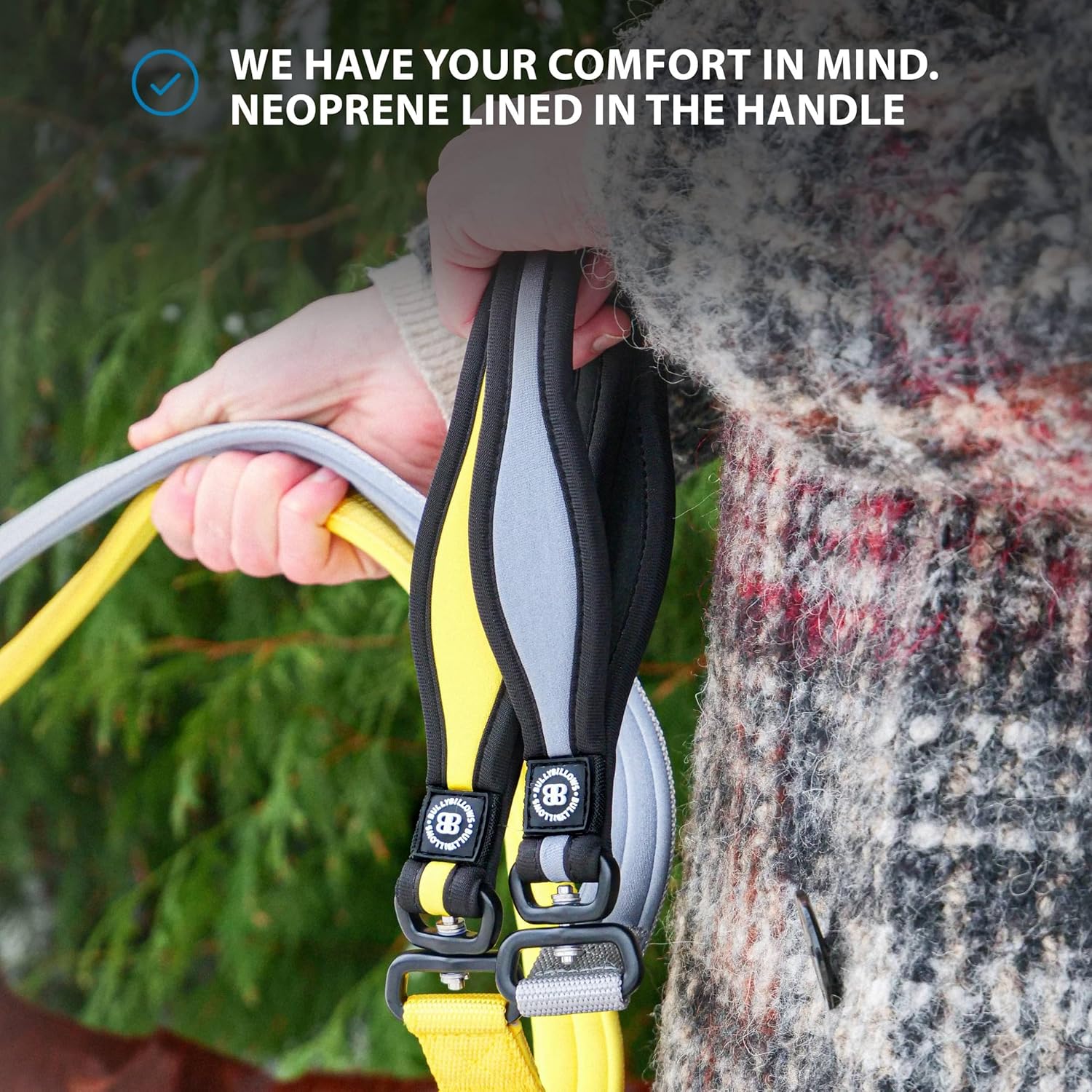 Thumbnail 1 de BullyBillows 1.2m Mini Combat Collar Lead with Soft Neoprene Handle (Stainless Steel Dog Lead)