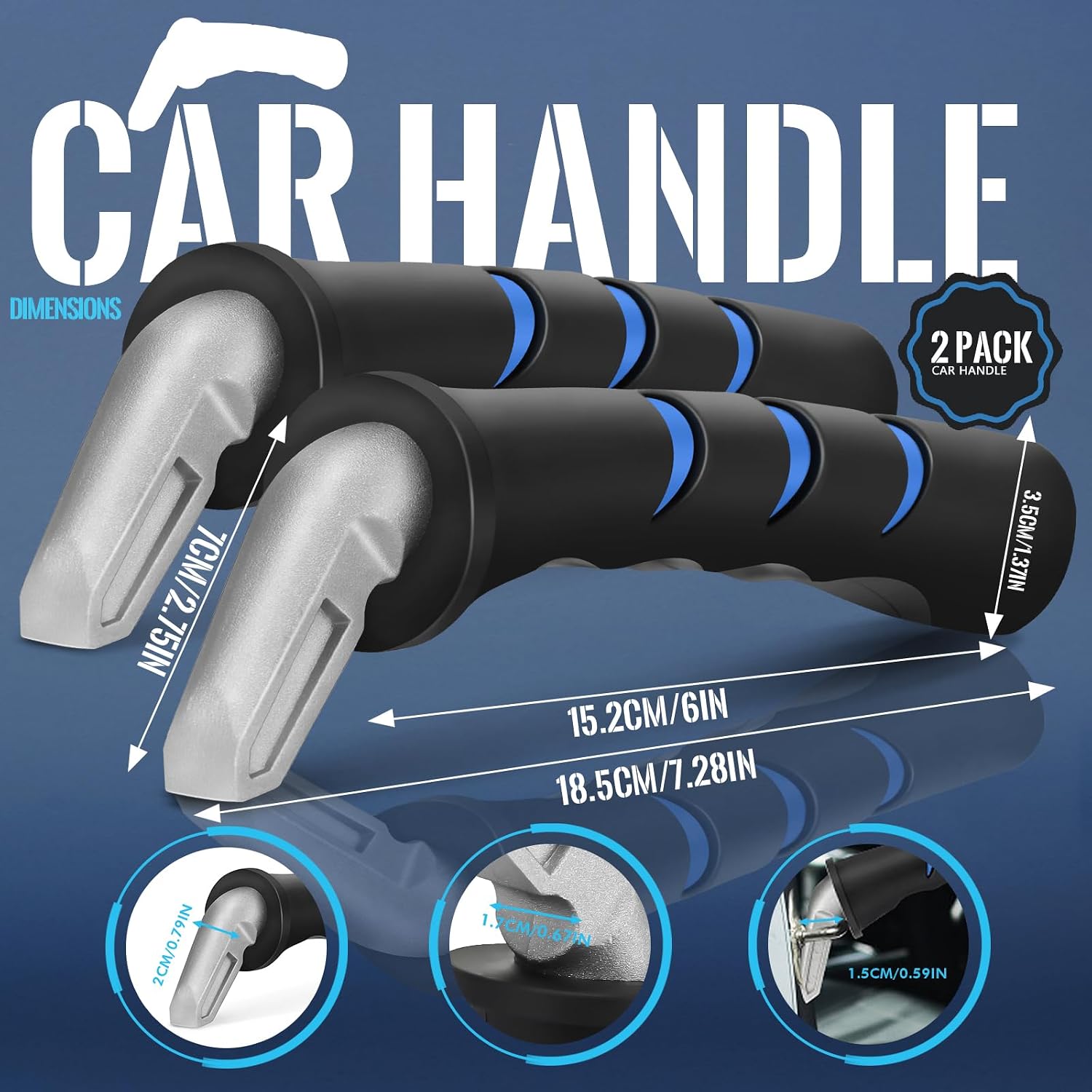 Thumbnail 1 de Milifox 2 Pack Car Door Handle for Disabled Elderly – Portable Handly Car Handle Assist Mobility Aid