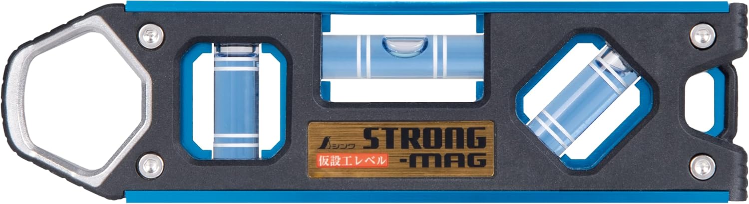 Detalle de シンワ測定 73478 仮設工レベル STRONG-MAG 150mm マグネット付 ブルー