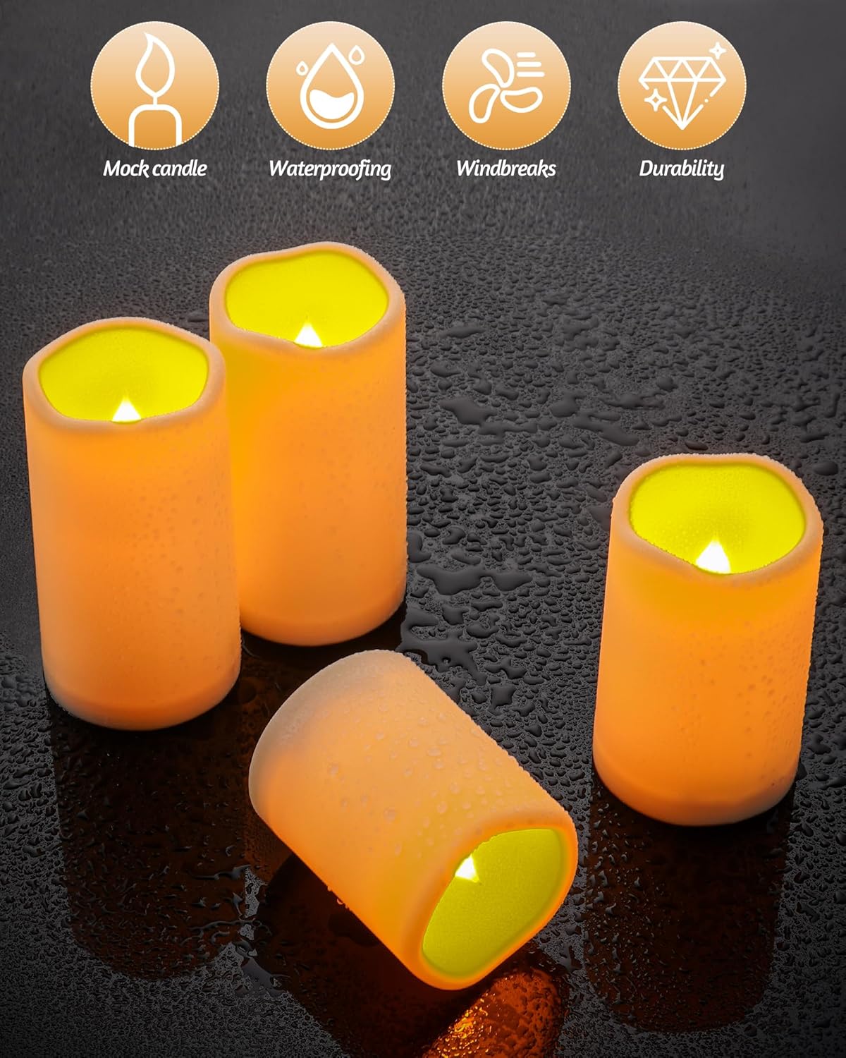 Detalle de Da by Vela LED Impermeable Exterior, Juego de 12, Temporizador