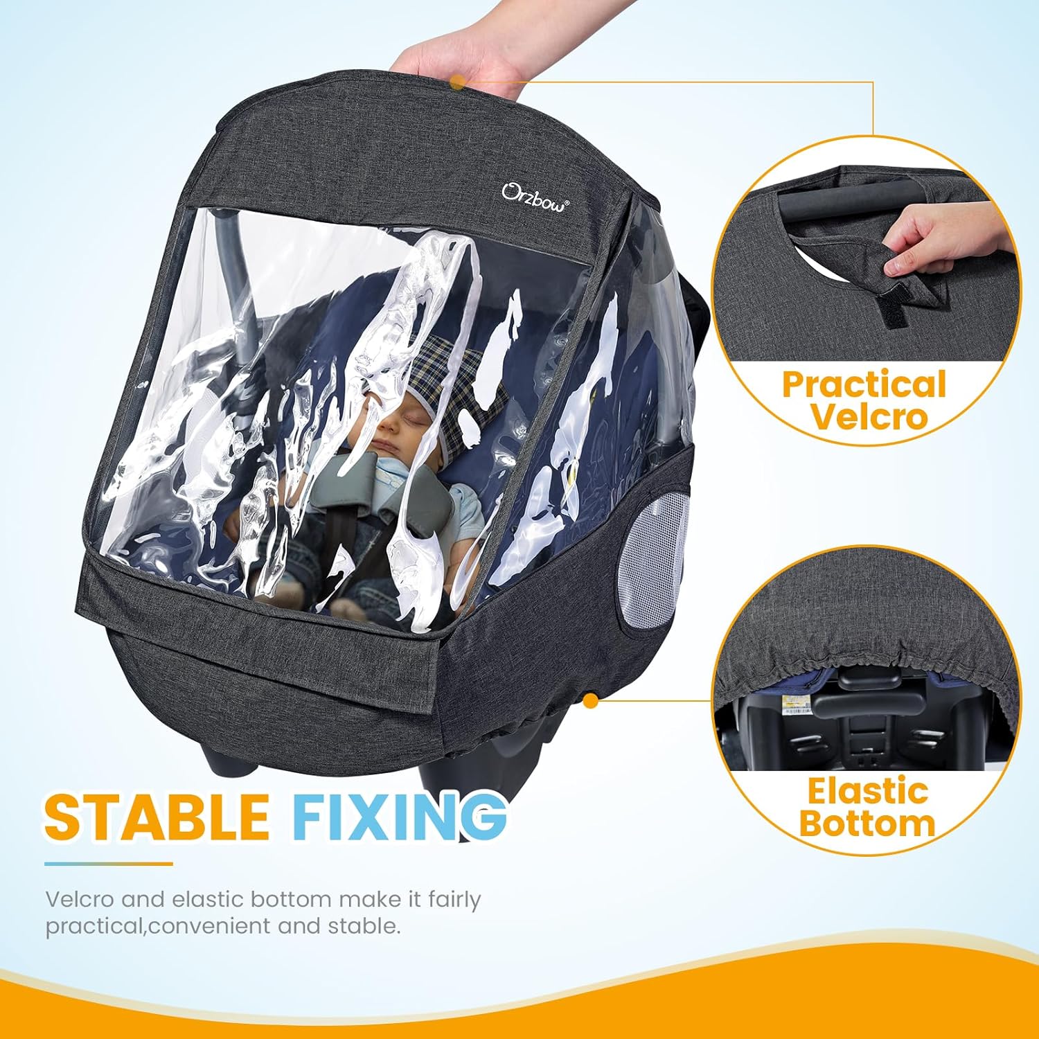 Thumbnail 4 de Orzbow Universal Baby Car Seat Rain Cover: Weather Shield for Babies and Pets