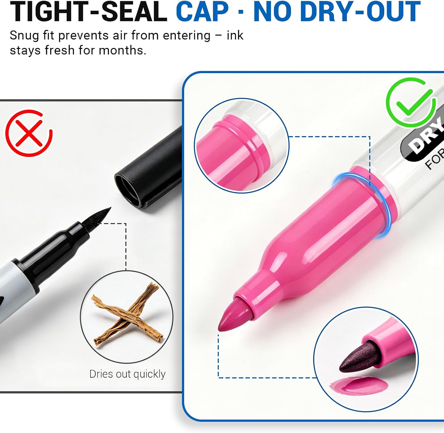 Detalle de SFAIH MA0007 Fine Tip Dry Erase Markers, 30-Pack, 15 Colors, 1–2 mm Line