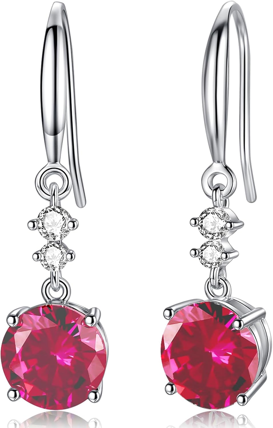 Thumbnail 6 de WOVEE Silber 925 Hängende Ohrringe mit Zirkonia und Topas – lange Ohrhänger (31,3 mm)