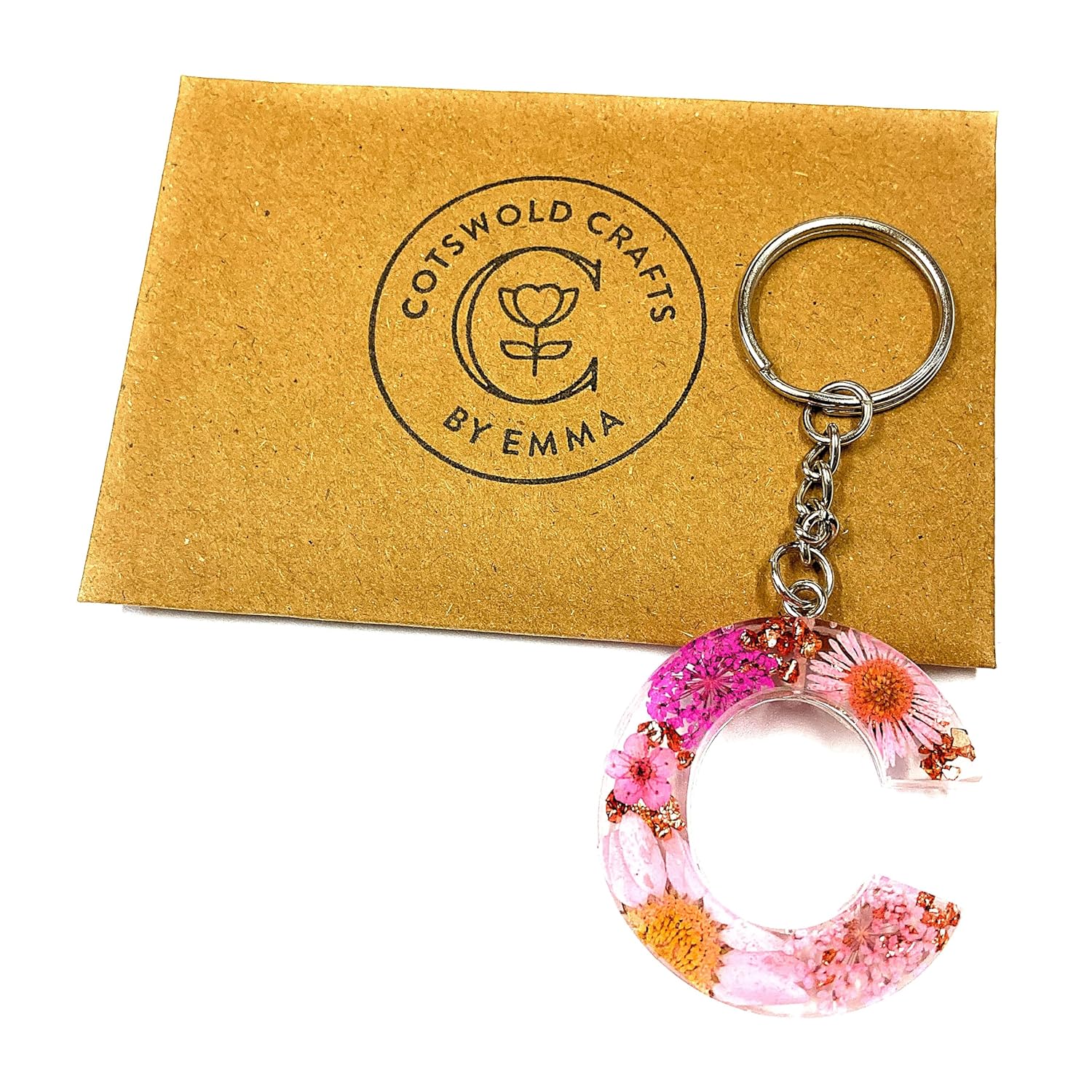 Thumbnail 5 de Cotswold Crafts By Emma Personalised A-Z Letter Keyring with Pink Flowers – Z Edition