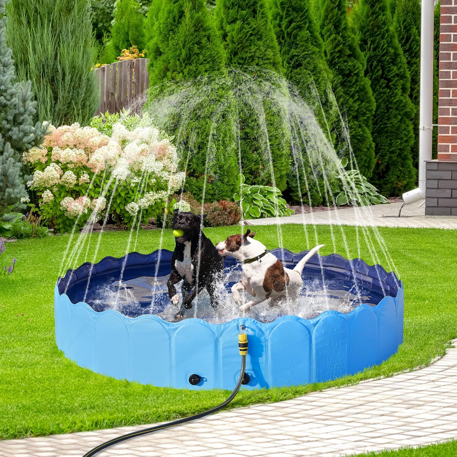 Thumbnail 1 de Yaheetech Hundepool 180 cm mit Sprinkler – robuster, rutschfester Planschspaß für Hunde