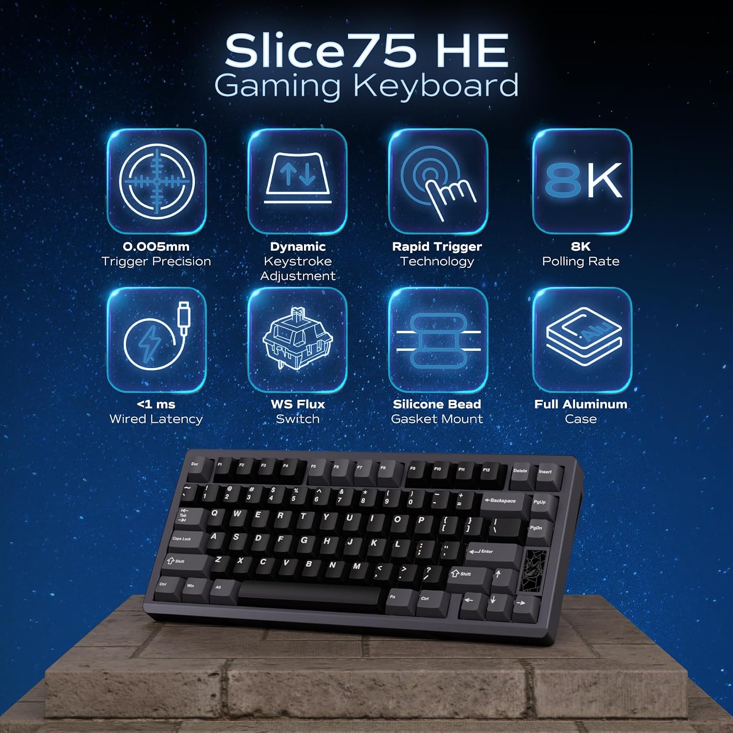 Thumbnail 1 de Chilkey Slice75 HE Gaming Keyboard: 75% Hall Effect Magnetic Aluminum Keyboard