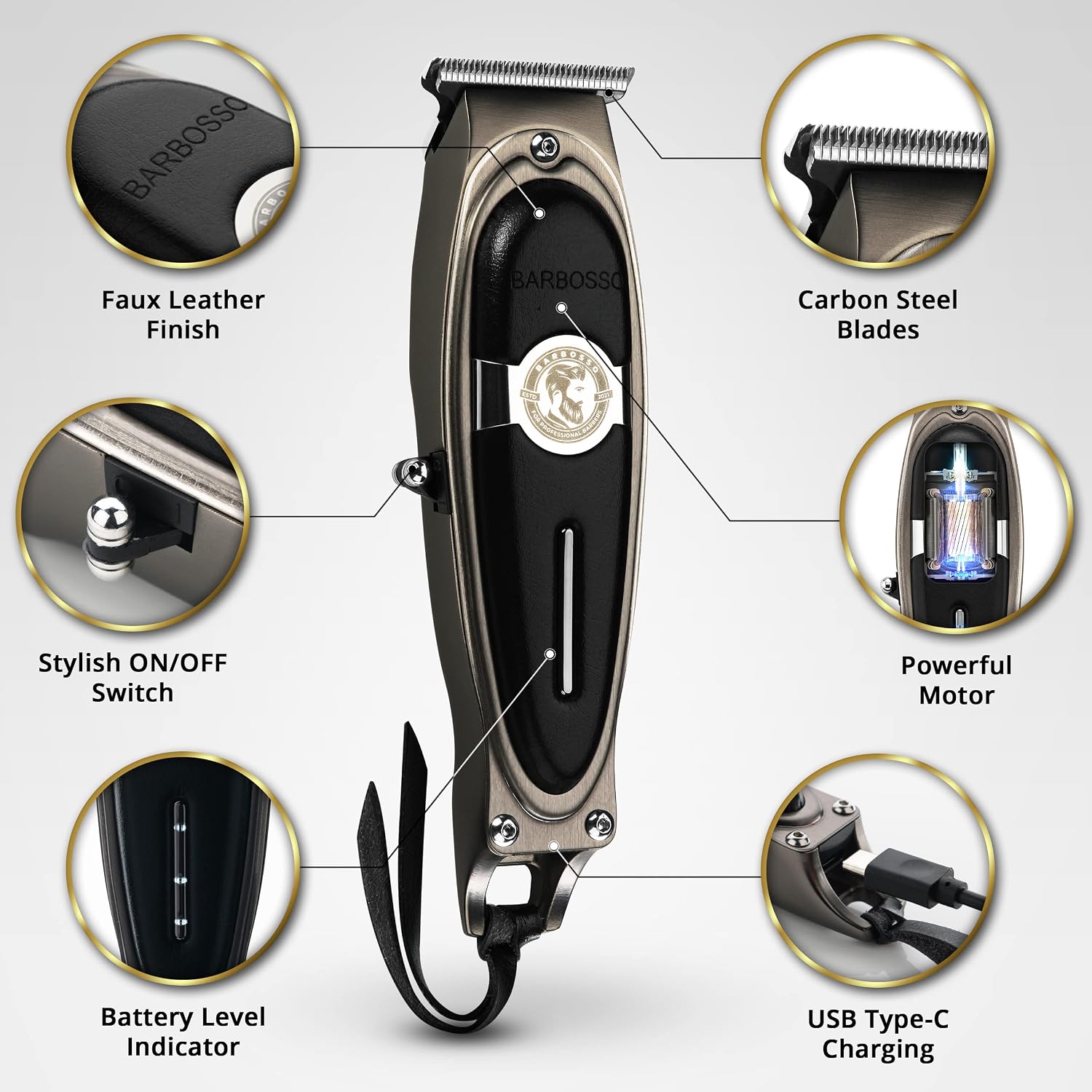 Detalle 2 de BARBOSSO Beard Hair Trimmer 90 Min