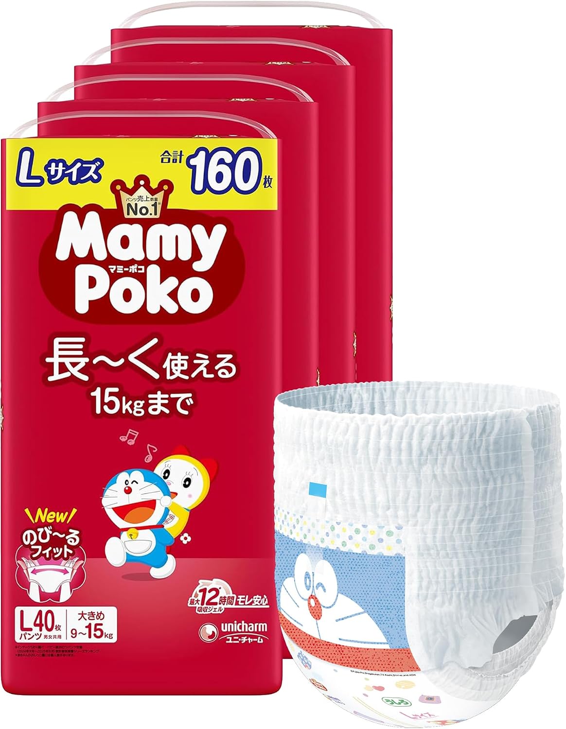 Detalle de マミーポコ パンツ Lサイズ ドラえもん 9〜15kg対応 160枚入り