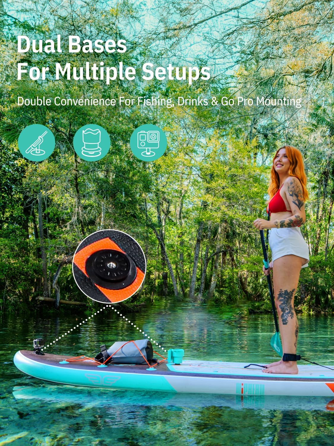 Thumbnail 6 de Niphean (Extra Large) Inflatable Paddle Board (SUP) for 2+1 People, 500 lbs Capacity with Accessories