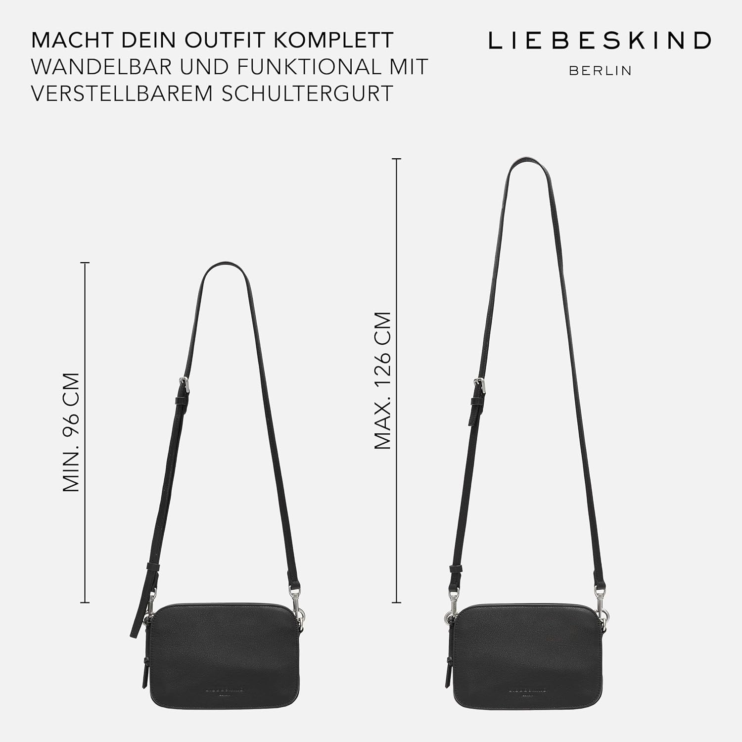 Thumbnail 5 de Liebeskind Berlin Umhängetasche Luka – Crossbody aus Leder mit verstellbarem Schulterriemen und Reißverschlussfächern