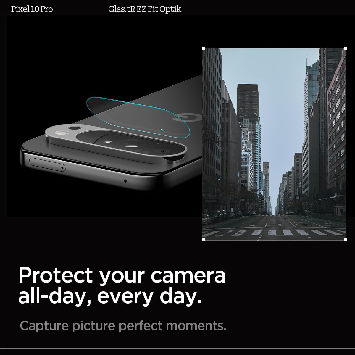 Detalle de Spigen Glas.tR EZ Fit Optik Protection Caméra pour Google Pixel 10 Pro – 2 pièces, protection 9H et pose facile