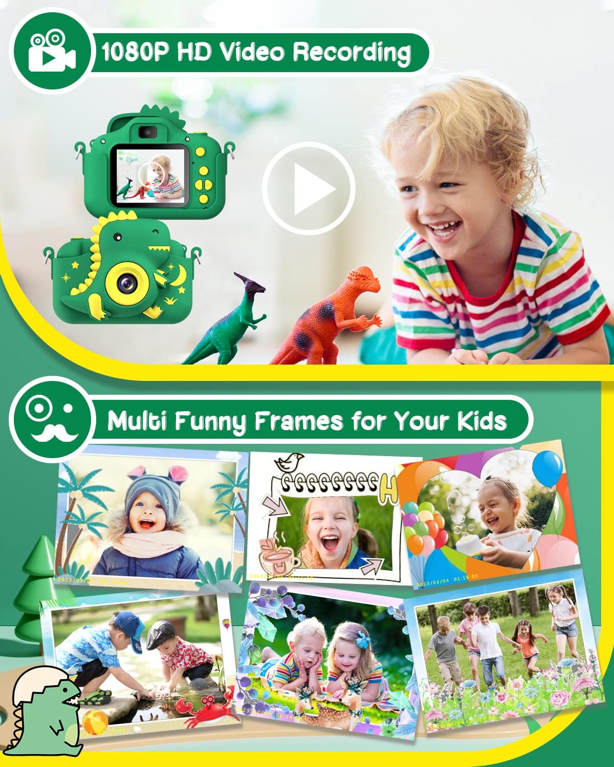 Thumbnail 3 de GREENKINDER Kids Camera 2.0” Dual Lens 20MP with 1080P Video, 32GB Card
