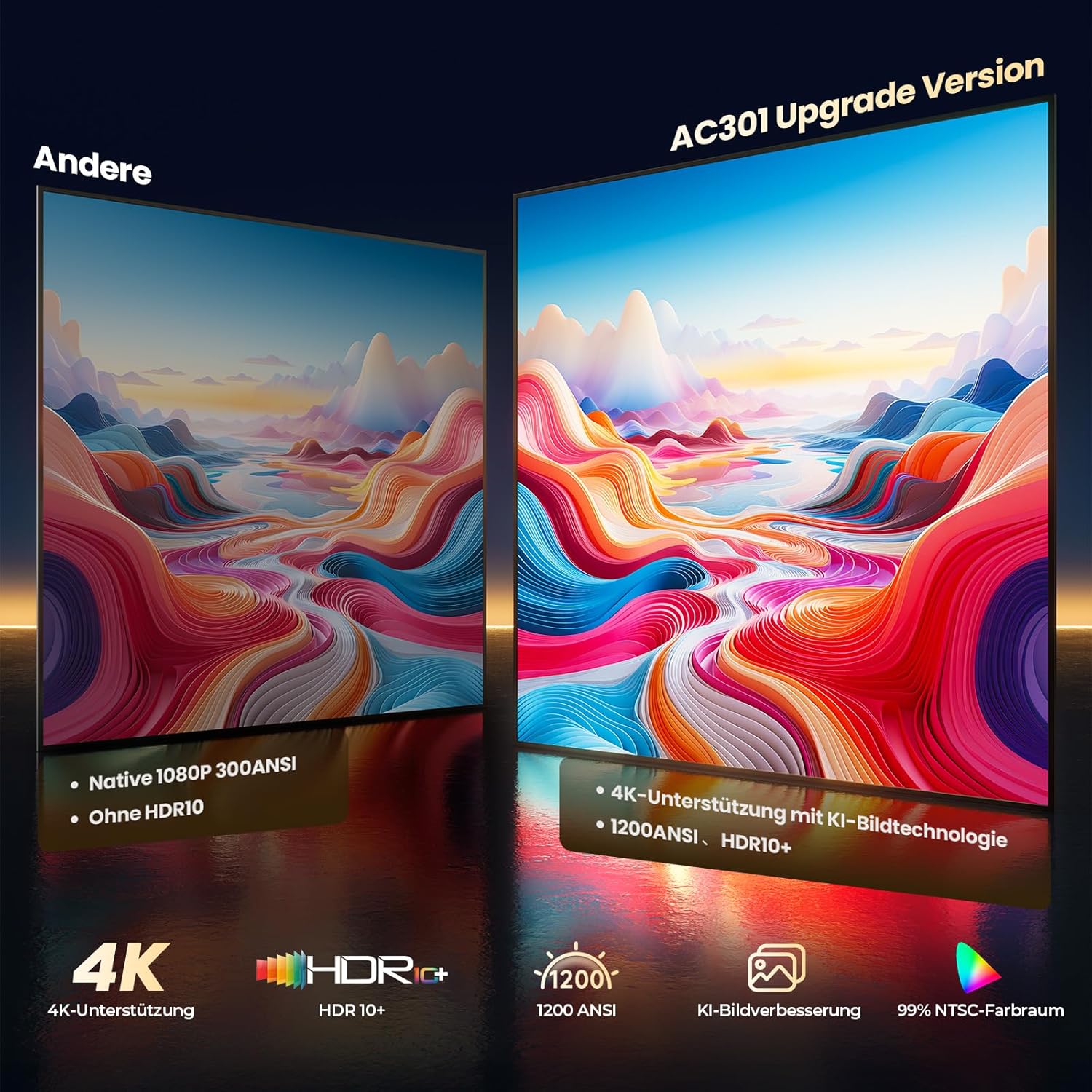 Thumbnail 3 de KOGATA 4K Smart Beamer Kurzdistanz 1.1:1 (tragbar) – Netflix-App, HDR10+, Autofokus & 6D Keystone