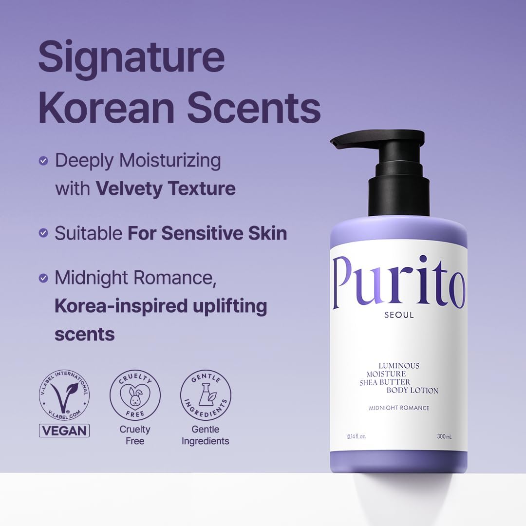 Thumbnail 1 de PURITO Lozione corpo al burro di karité luminoso – Midnight Romance 300 ml