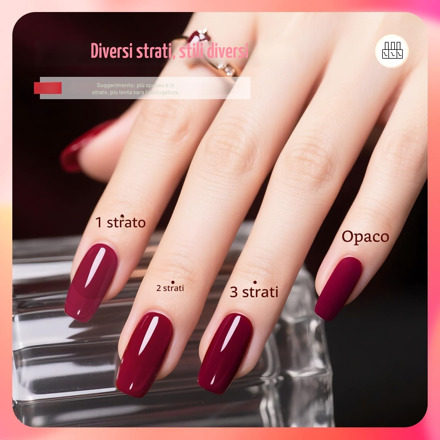Detalle de JODSONE set di 12 smalti per unghie con 10 colori rosa + base coat e top coat ad asciugatura rapida