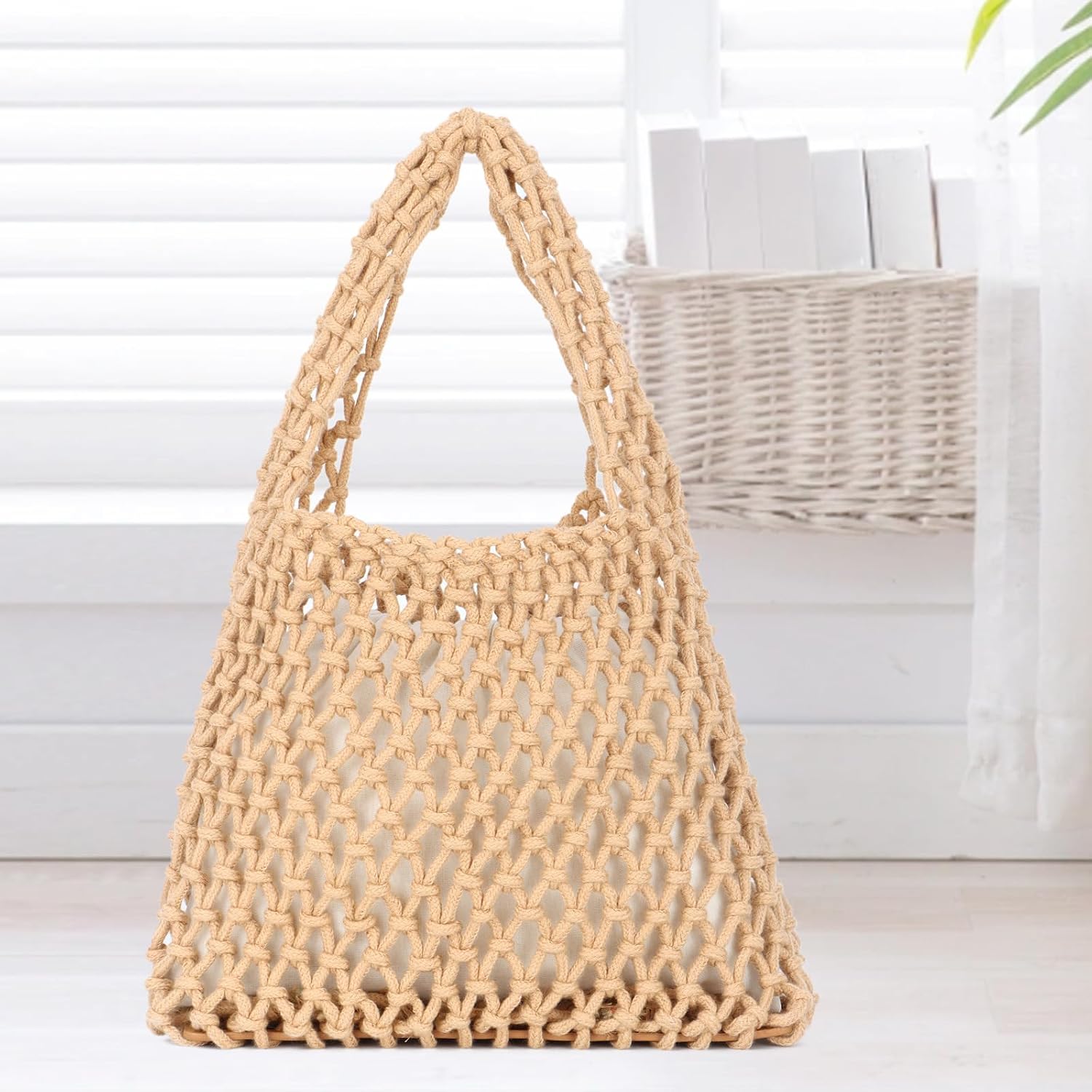 Thumbnail 2 de EVEOUT Gewebte Clutch Tasche – Kleine Häkelmesh-Tasche für Damen
