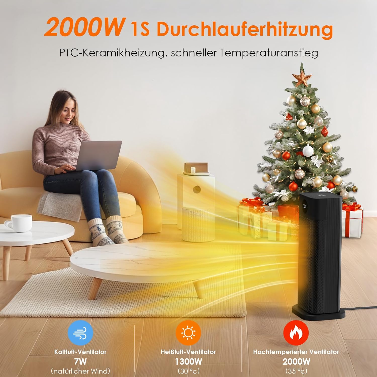 Thumbnail 1 de Minthouz Heizlüfter 2000W PTC Keramik
