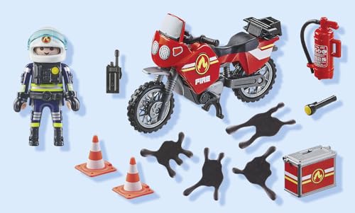 Detalle de Playmobil 71466 Pompier et Moto - Action Hereos