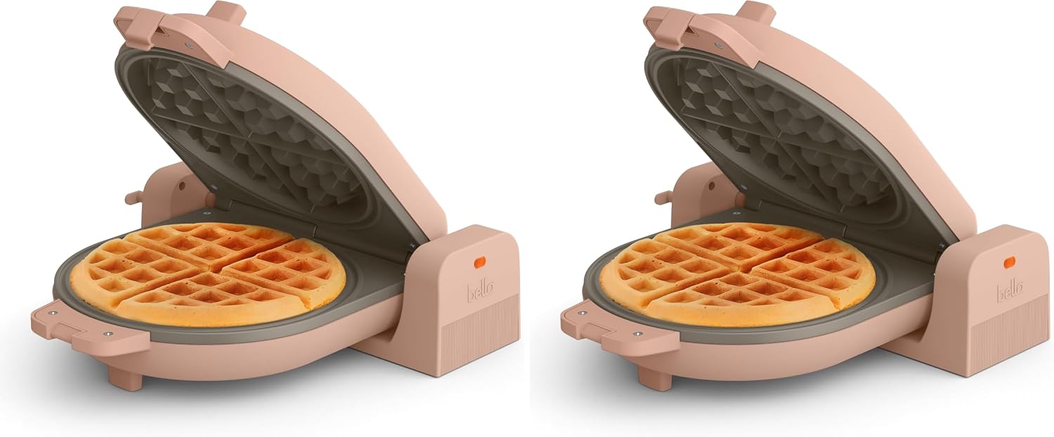 Detalle 2 de bella Fits-Anywhere Flip-n-Store Ceramic Belgian Waffle Maker, Oatmilk