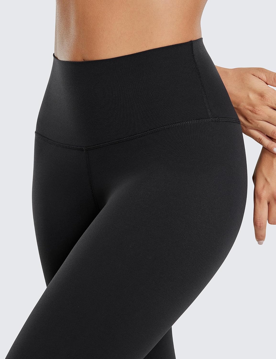 Detalle de CRZ YOGA Butterluxe da donna a vita alta: leggings capri da salotto per yoga