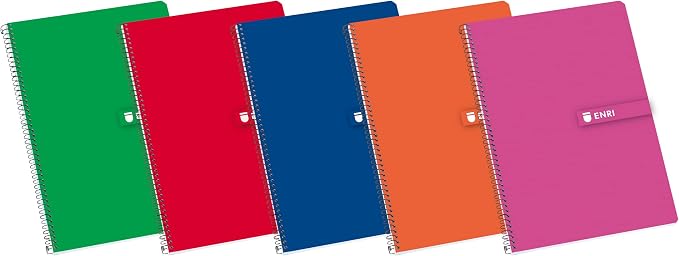 Detalle de Enri Cuadernos A4 Cuadrícula 4x4 Tapa Dura Pack 5 📓