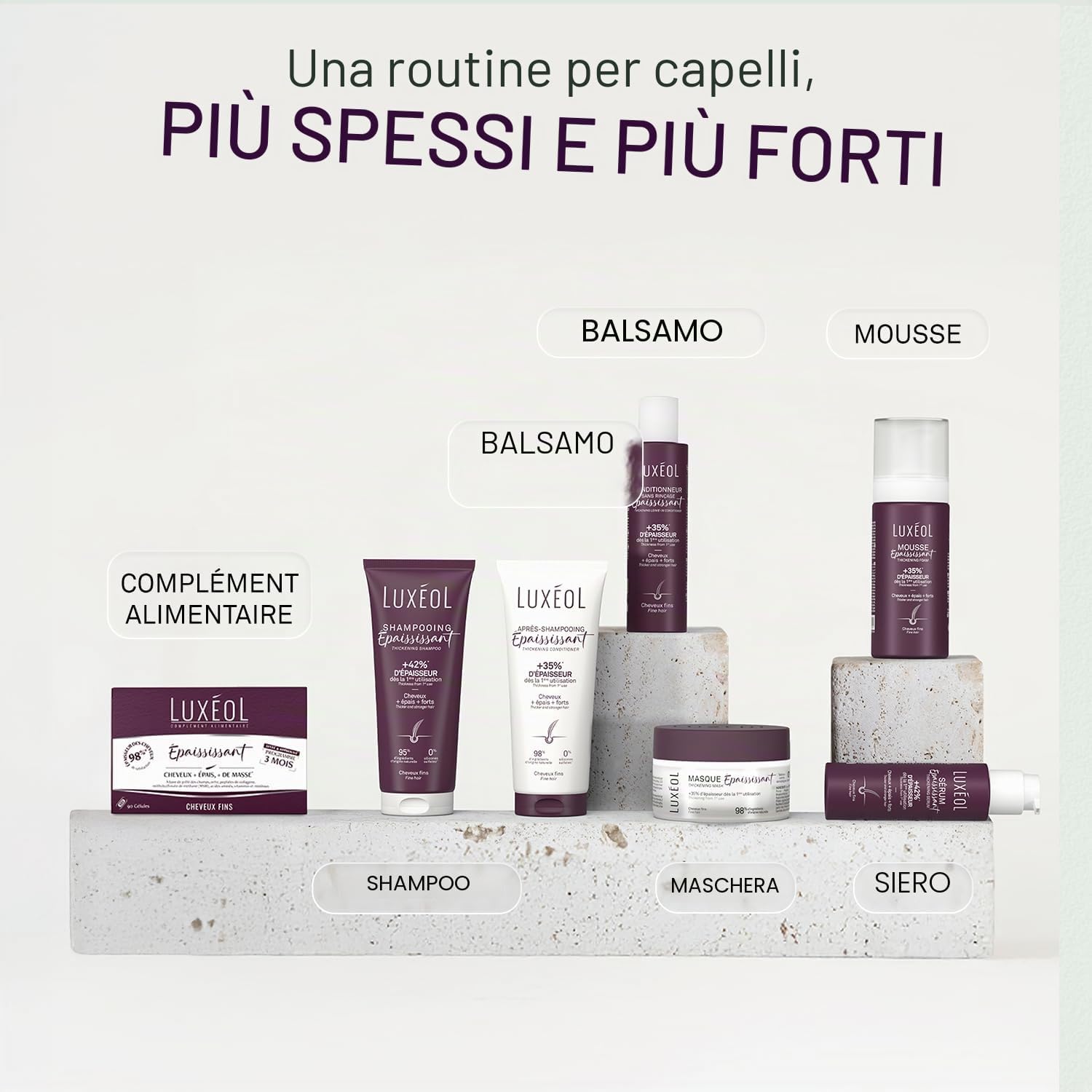 Thumbnail 5 de LUXÉOL Shampoo Addensante +35% per Capelli Fini, senza siliconi, 200 ml