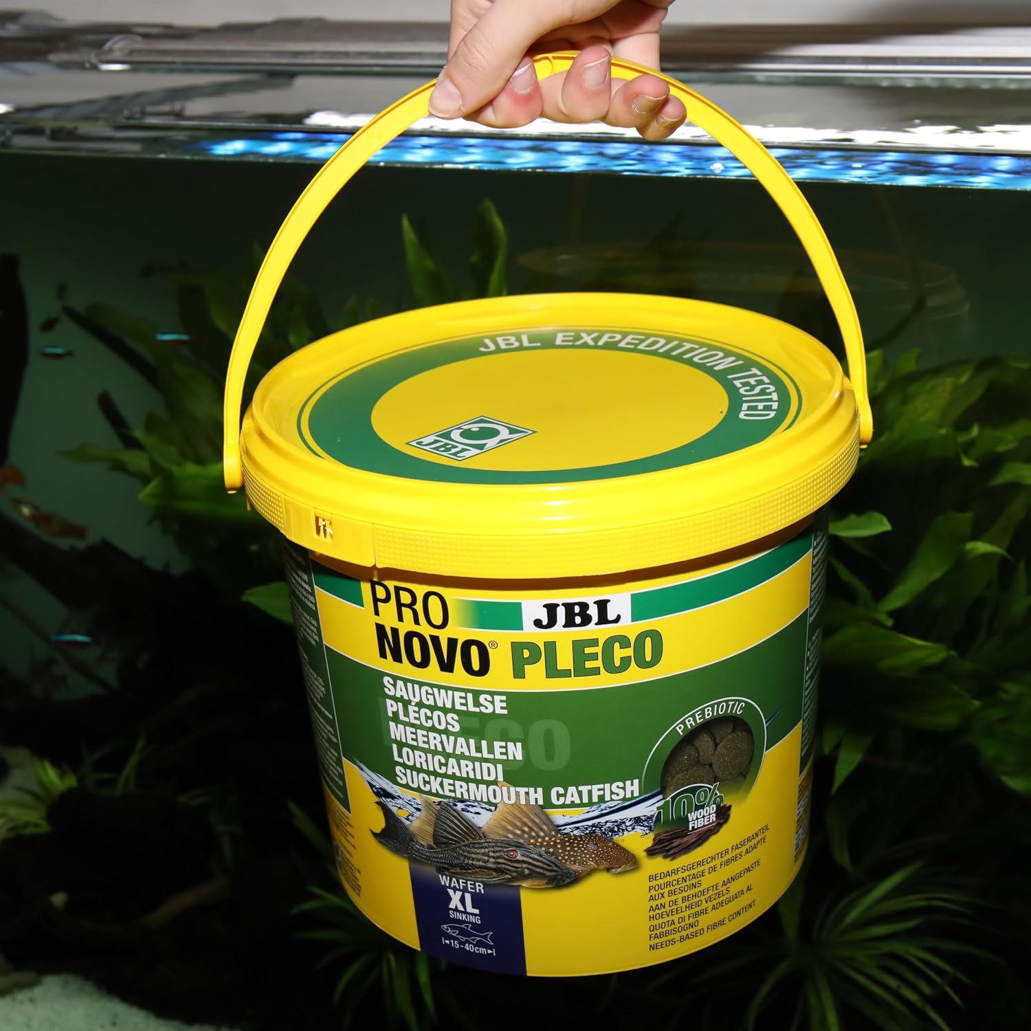 Detalle 1 de JBL Pronovo Pleco Wafer XL 5,5 l bodemvisvoer met spirulina en zalm