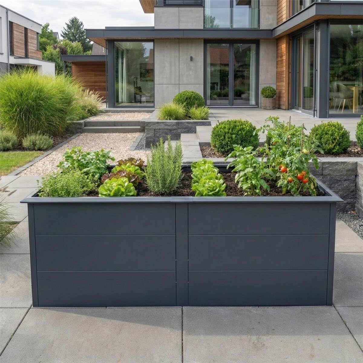 Thumbnail 4 de Metzler Hochbeet für den Garten in Anthrazit (206 x 106 x 77 cm) mit integriertem Schneckenschutz