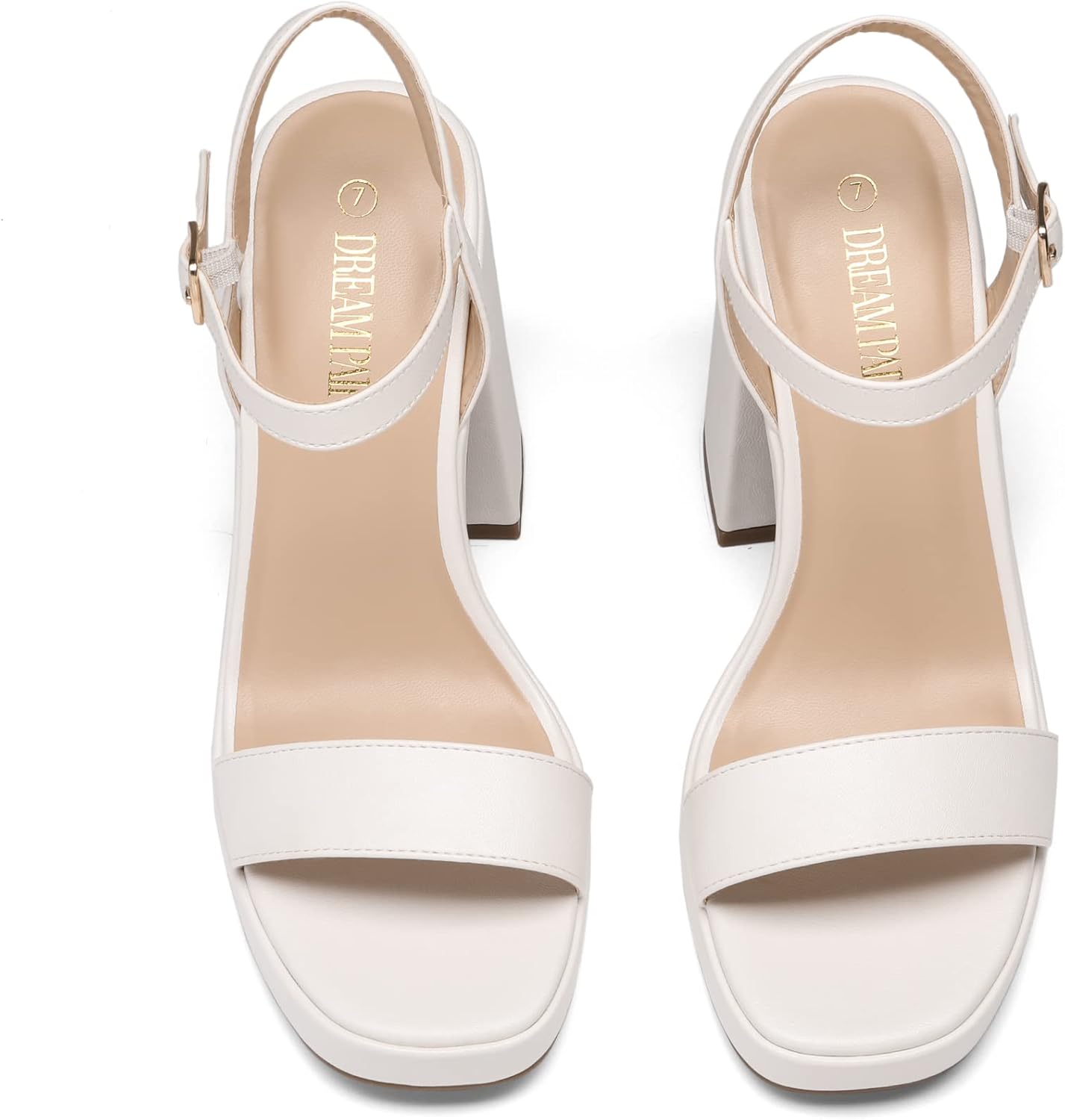 Thumbnail 4 de DREAM PAIRS Block Platform High Heels for Women with Open Toe & Ankle Strap