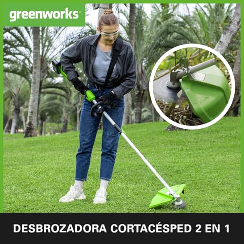 Detalle 2 de Greenworks GD24X2TX Recortadora 24V, 40 cm