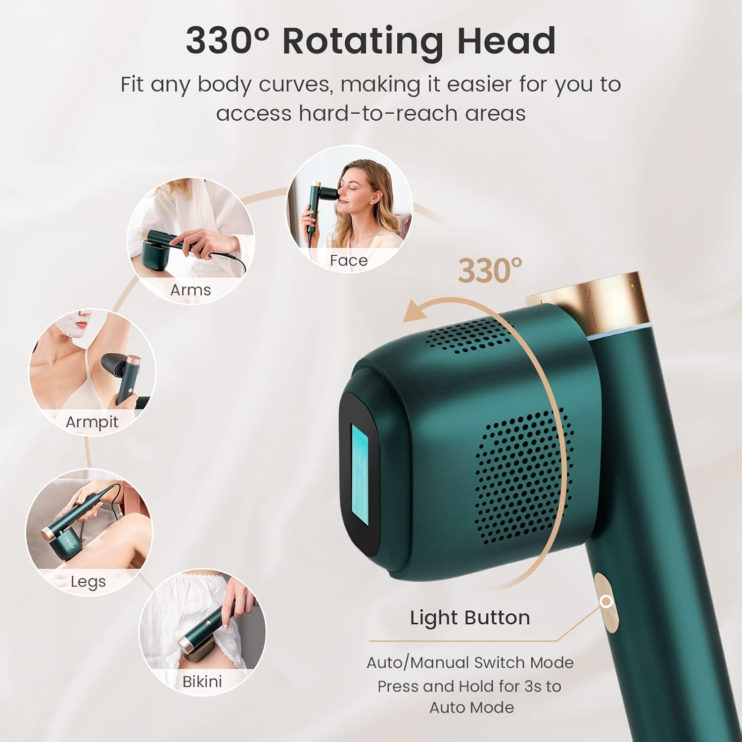 Thumbnail 6 de JOVS Laser Hair Removal IPL Device with 37°F Sapphire Cooling, 6 Modes, 330° Rotating Head