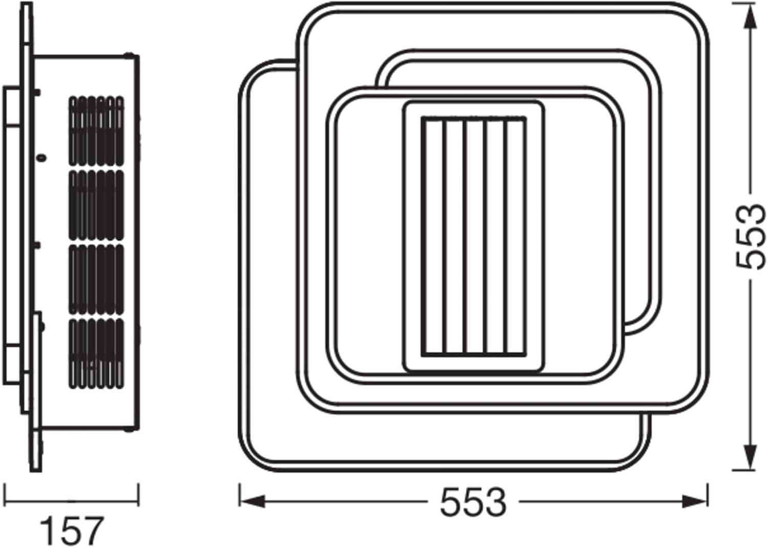 Thumbnail 2 de OSRAM Ceiling Fan Grill Square 55W CCT White: Illuminazione a soffitto con controllo colore e luce regolabile