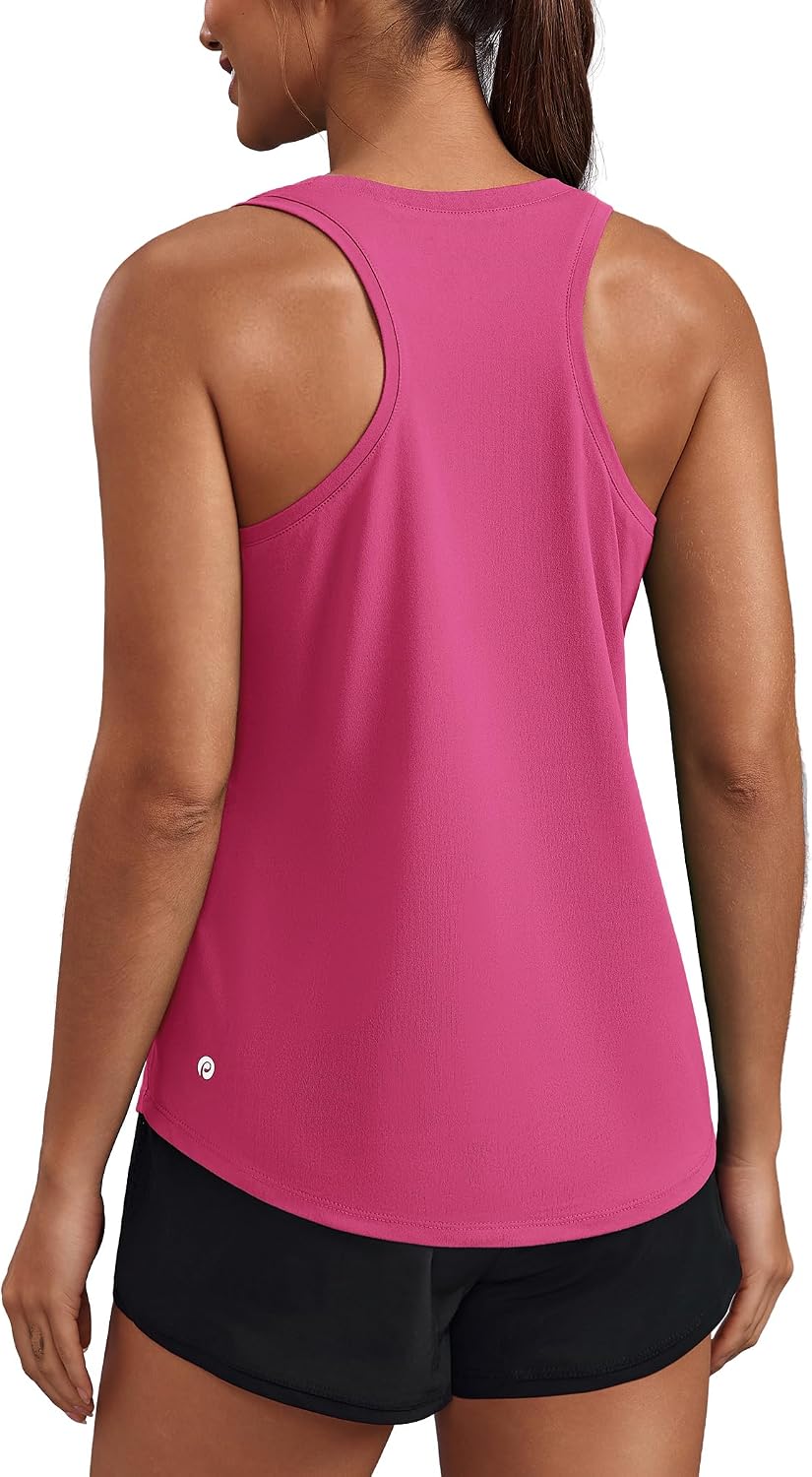 Detalle de PINSPARK Soft Workout Tank Tops for Women with UPF 50+ - U Neck, Quick Dry Racerback
