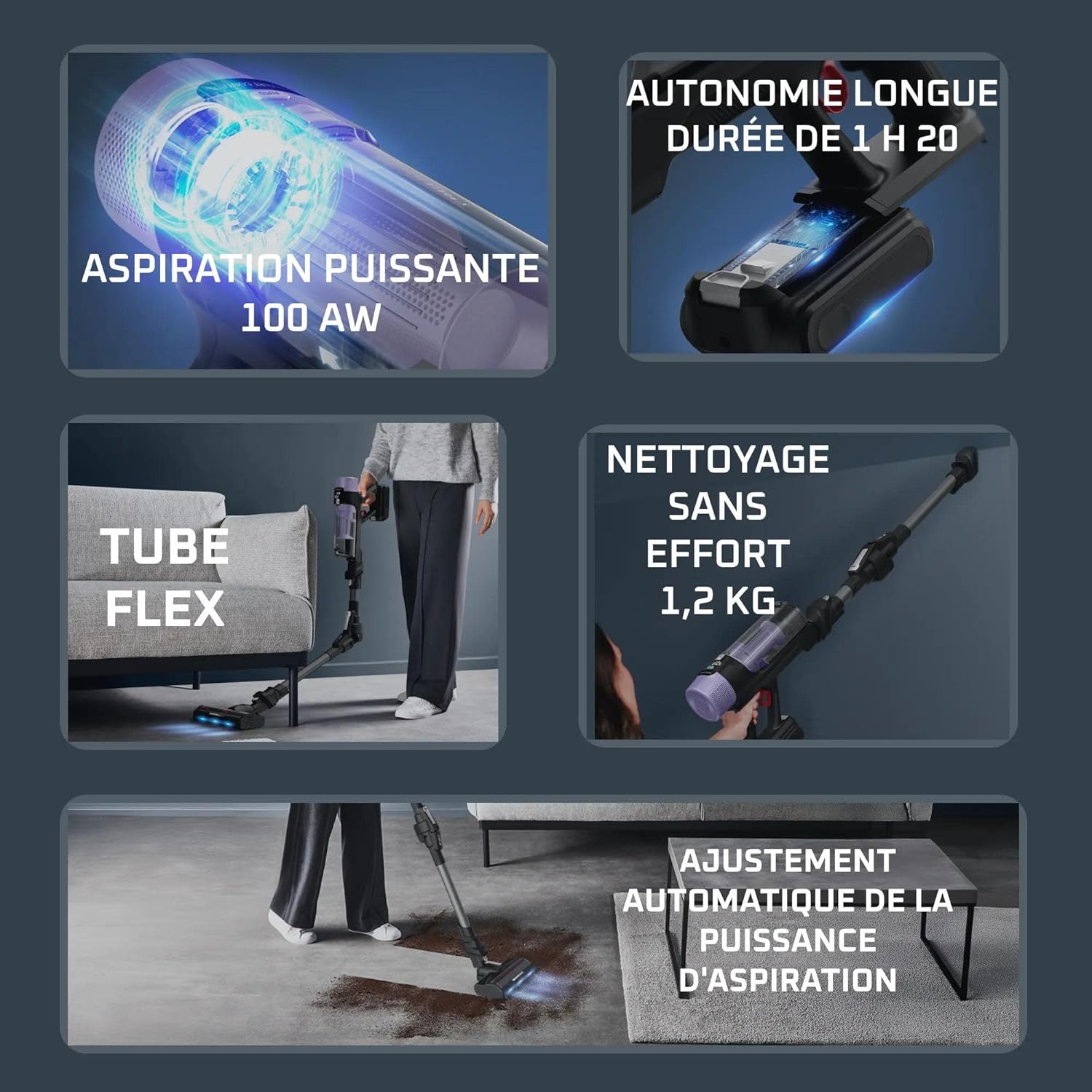 Thumbnail 1 de Rowenta X-Force Flex 9.80 (RH7L35E0) : aspirateur balai sans fil multifonction 100 AW