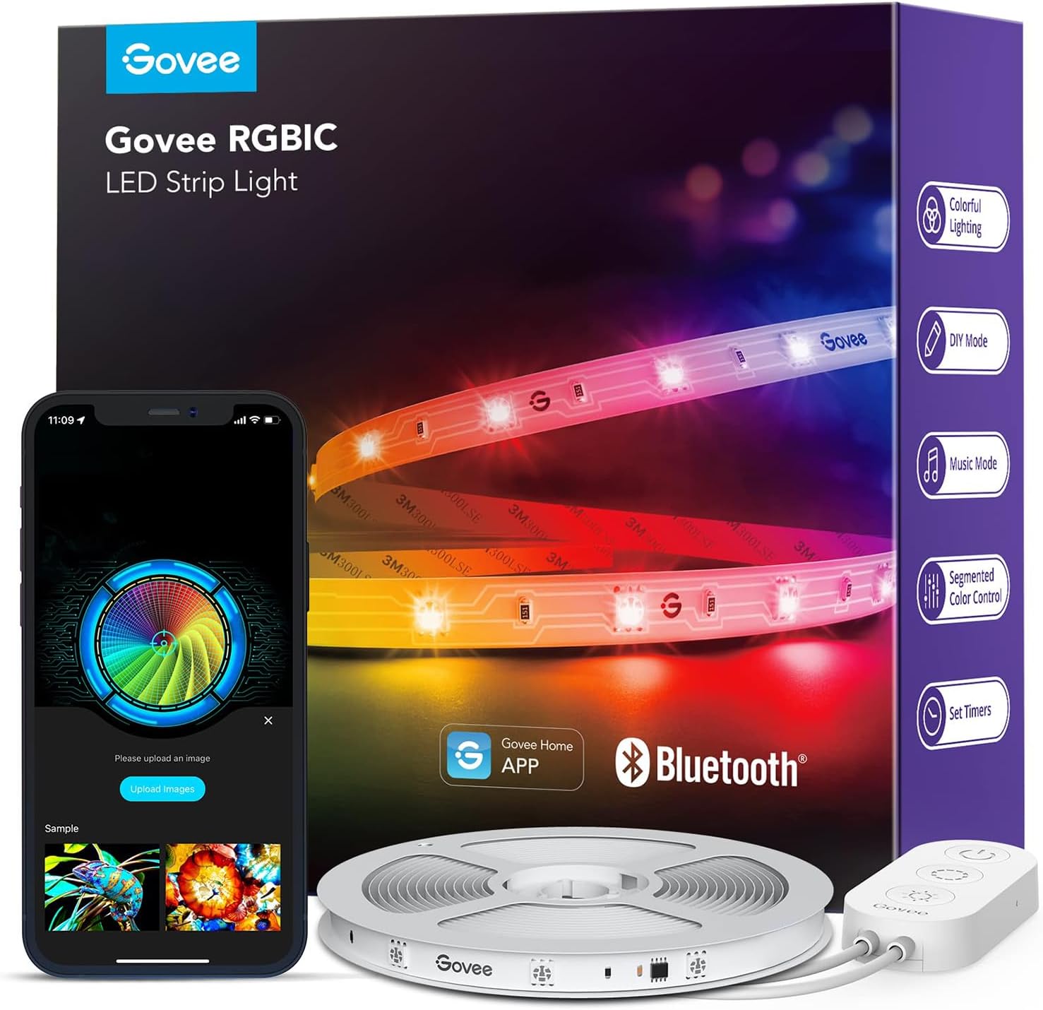 Detalle de Govee RGB LED Strip, 16.4 ft, Bluetooth