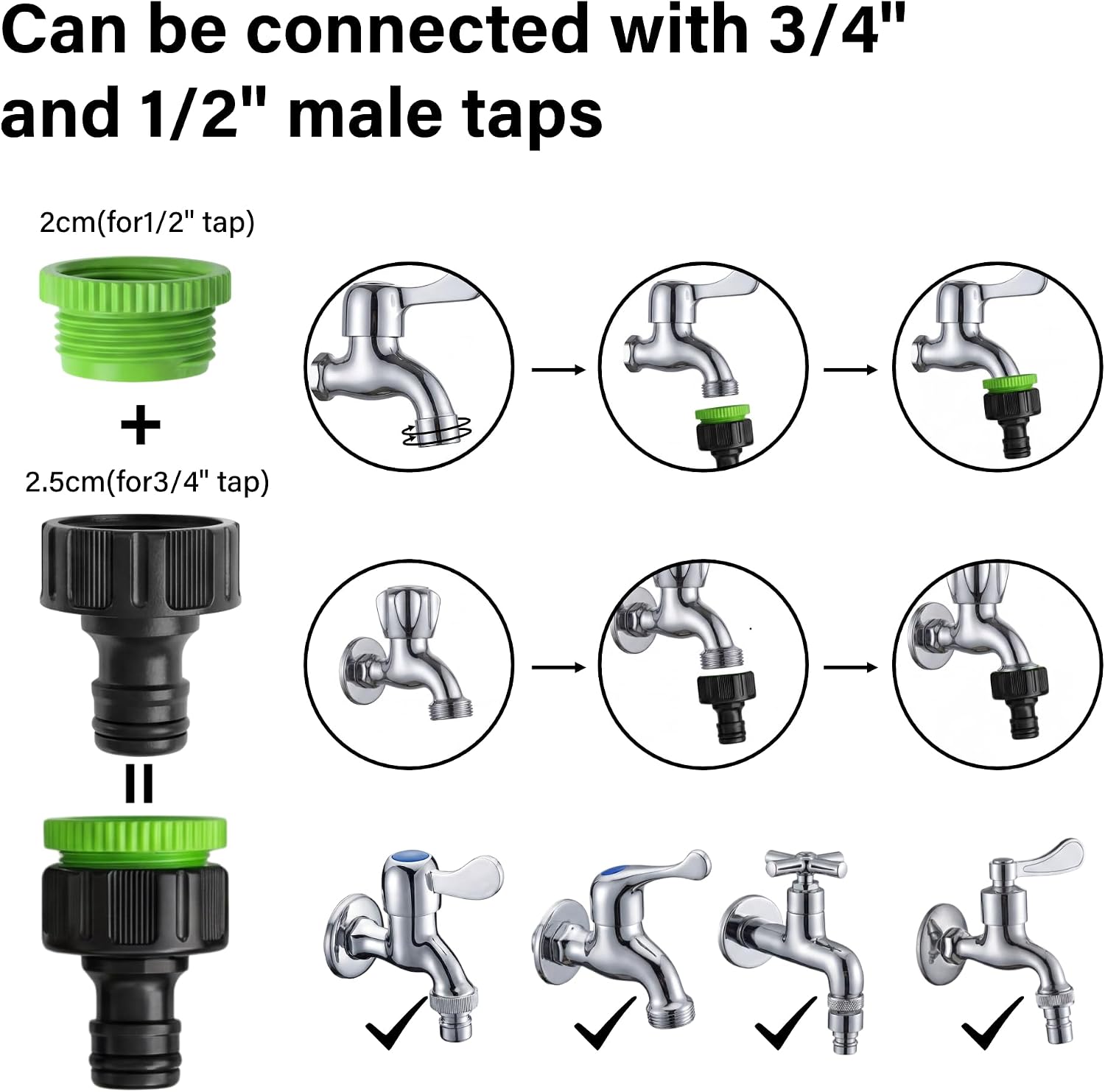 Thumbnail 6 de Garden Hose Connector Set 24 Pack with 1 Nozzle, 5 Hose End Connectors, Waterstop and Tap Adaptors