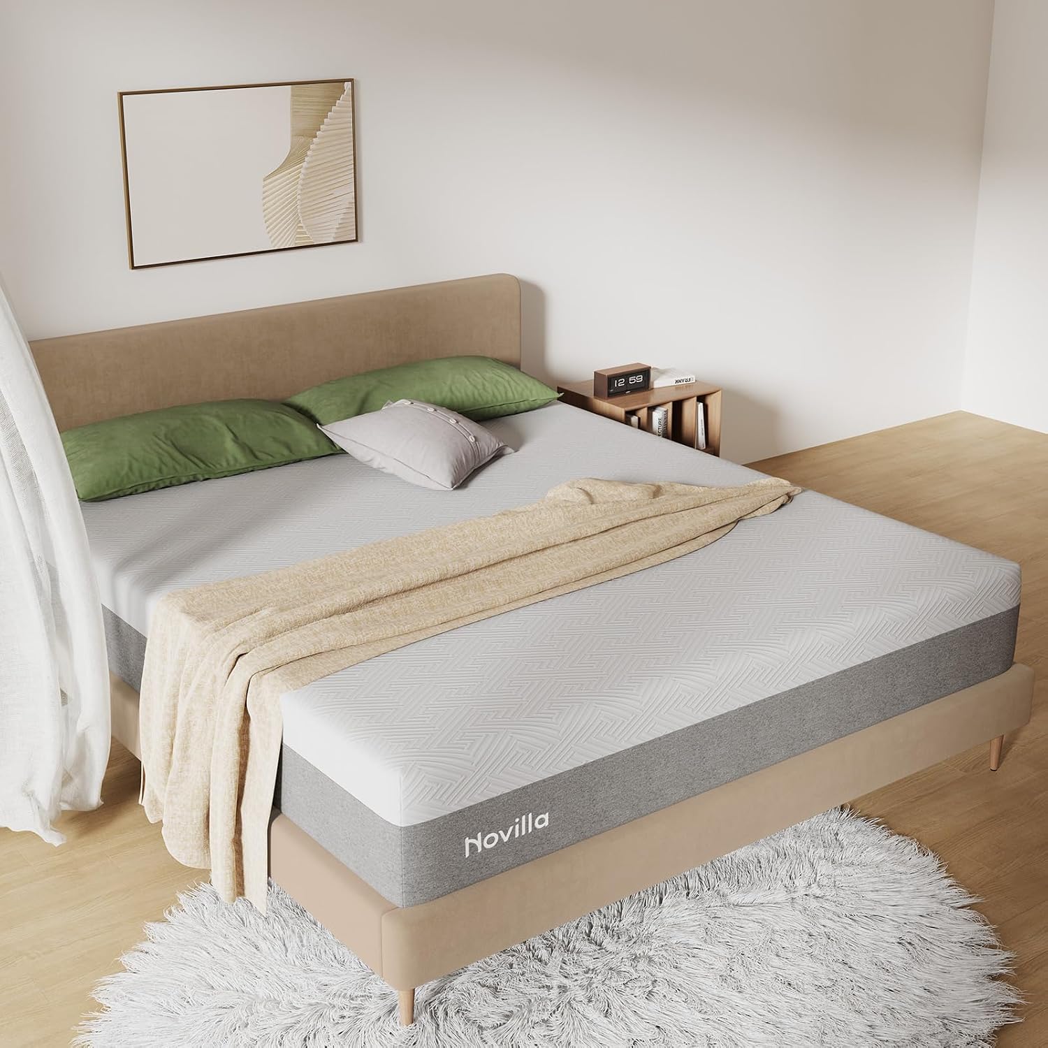 Detalle de Novilla NAMM12KGYV15 Bliss 12-Inch King Gel Memory Foam Mattress