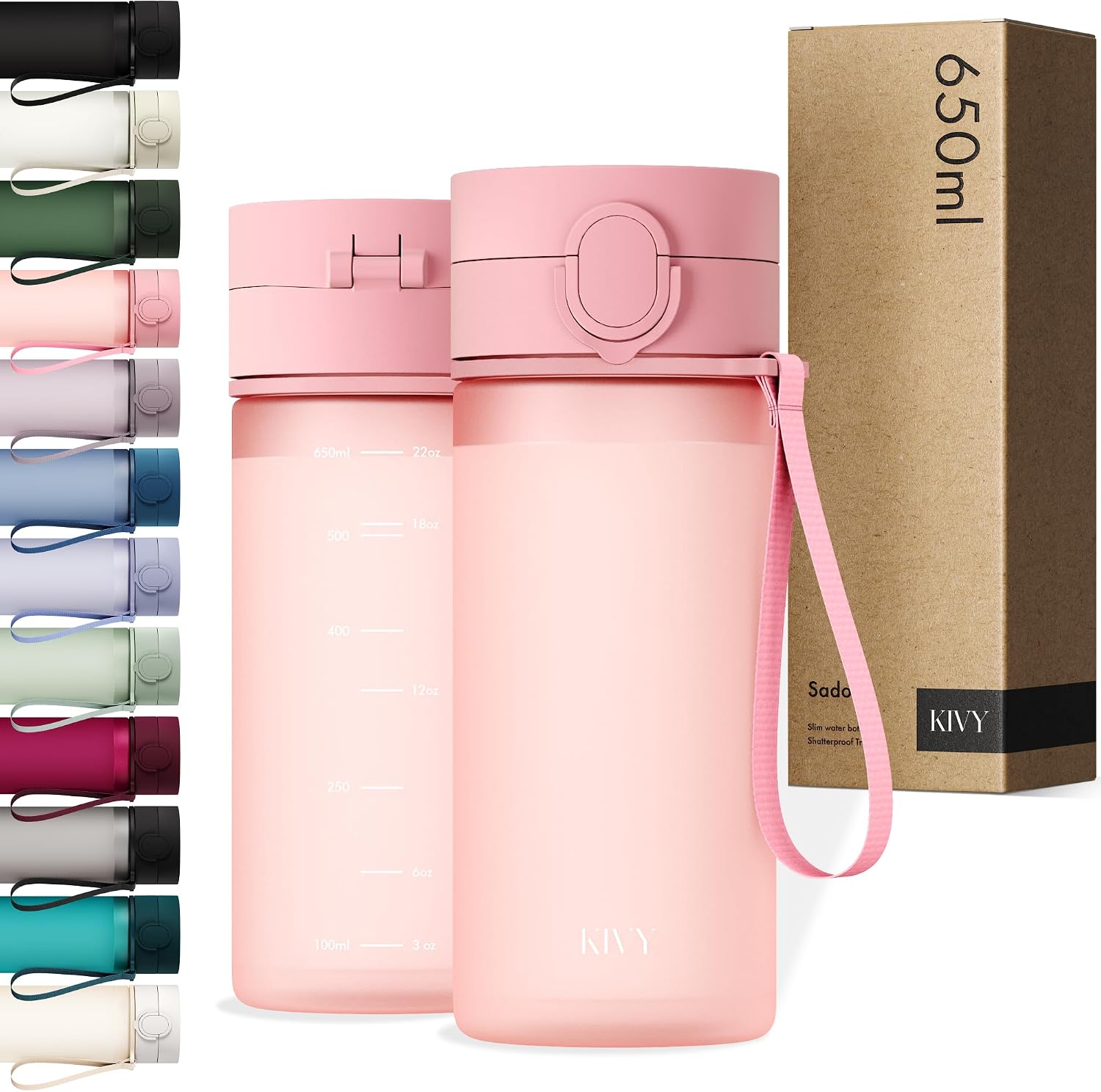 Detalle de KIVY Trinkflasche 650ml – BPA-frei, auslaufsicher, spülmaschinenfest